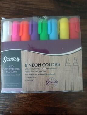 LED Display Board Markers - Set of 8 Neon Colors (Dual Tip) NWOT